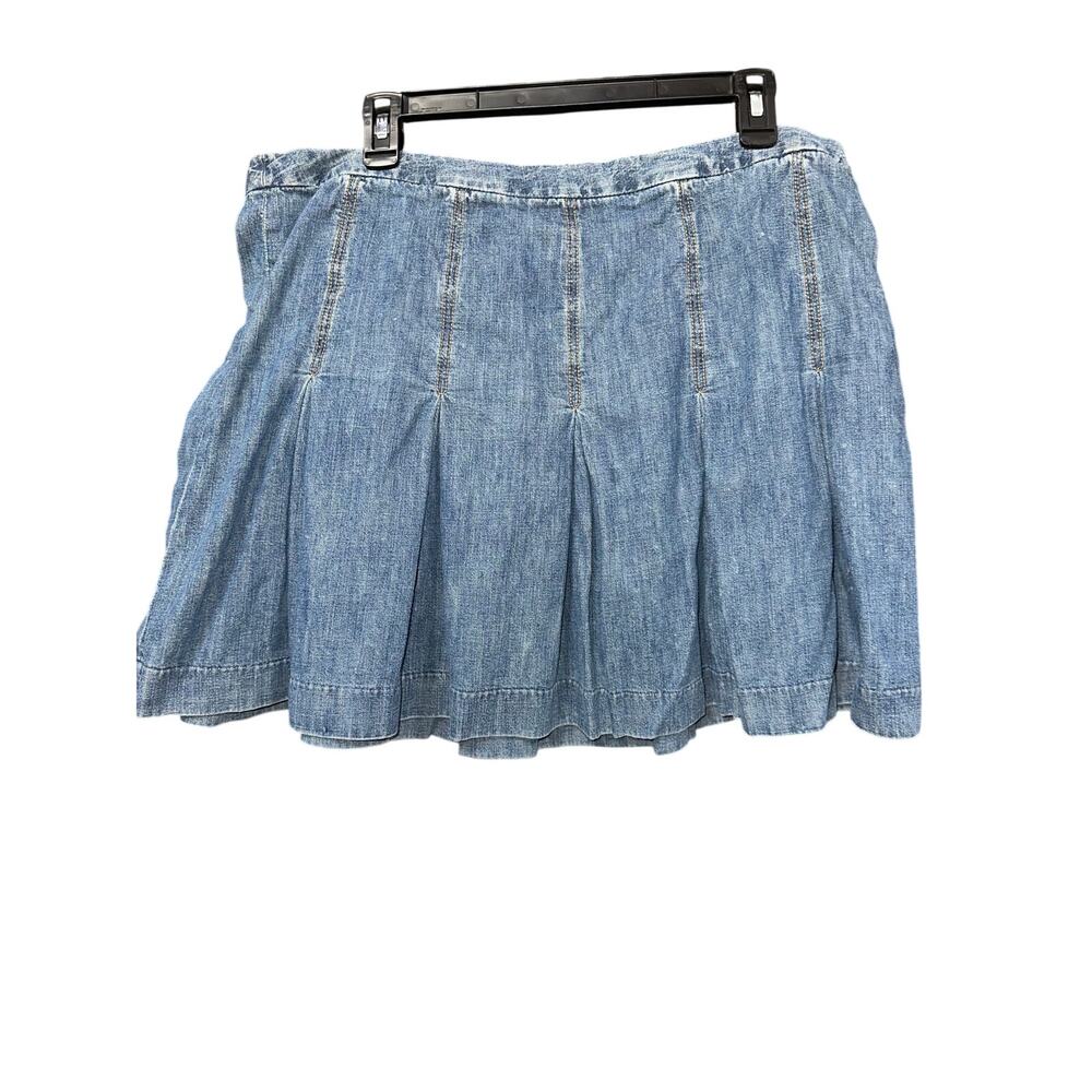 GAP Women’s Denim Pleated Mini Skirt Size 16 Plus Blue Preppy Y2K School Girl